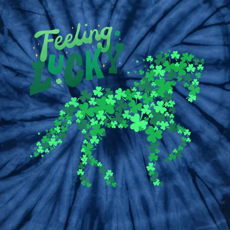 Feeling Lucky Horseback Riding Equestrian For St.PatrickS Day Tie-Dye T-Shirt