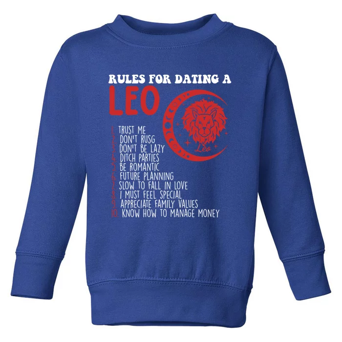 Funny Leo Horoscope Rules For Dating A Leo Zodiac Gift Toddler Sweatshirt