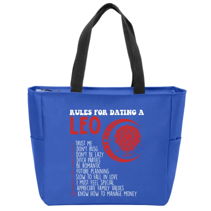 Funny Leo Horoscope Rules For Dating A Leo Zodiac Gift Zip Tote Bag