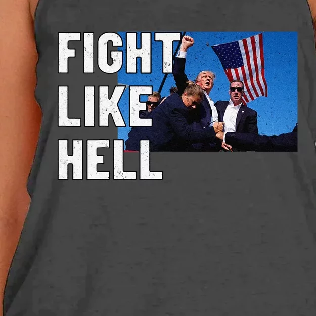 Fight Like Hell Trump 2024 Women's Knotted Racerback Tank