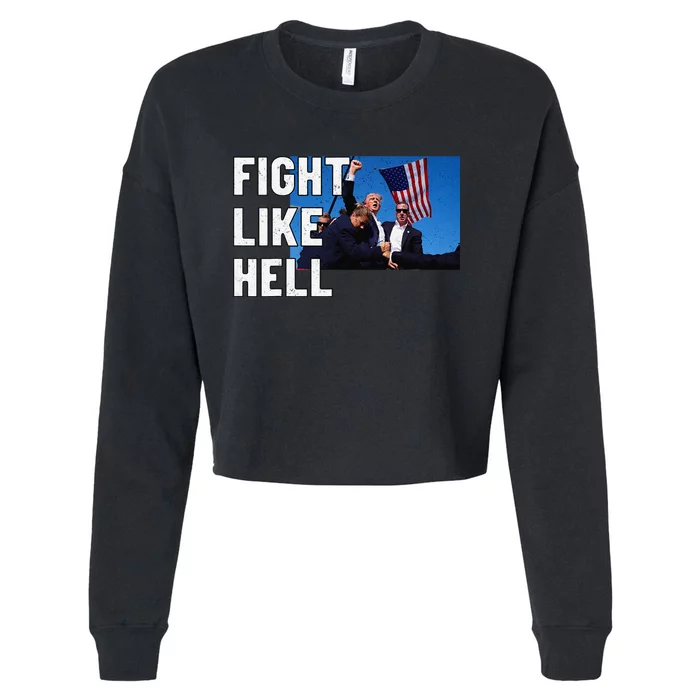 Fight Like Hell Trump 2024 Cropped Pullover Crew