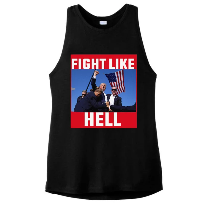 Fight Like Hell Trump 2024 Ladies Tri-Blend Wicking Tank