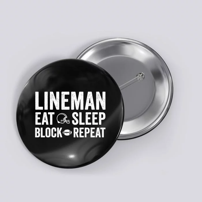 Football Lineman Hoodie Eat Sleep Block Repeat Button