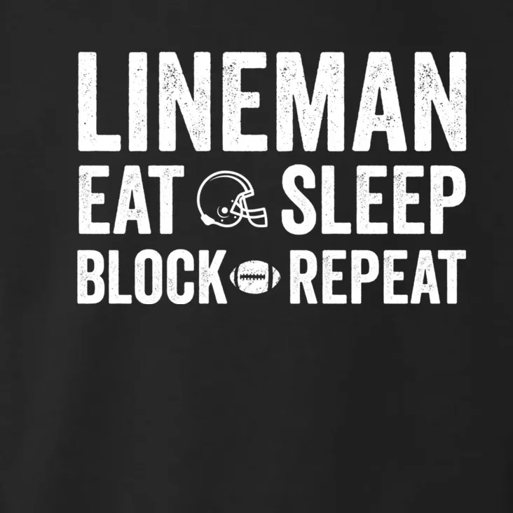 Football Lineman Hoodie Eat Sleep Block Repeat Toddler Hoodie