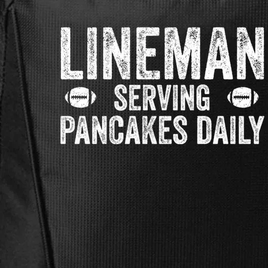 Football Lineman Hoodie Serving Pancakes Daily City Backpack