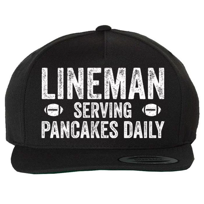 Football Lineman Hoodie Serving Pancakes Daily Wool Snapback Cap