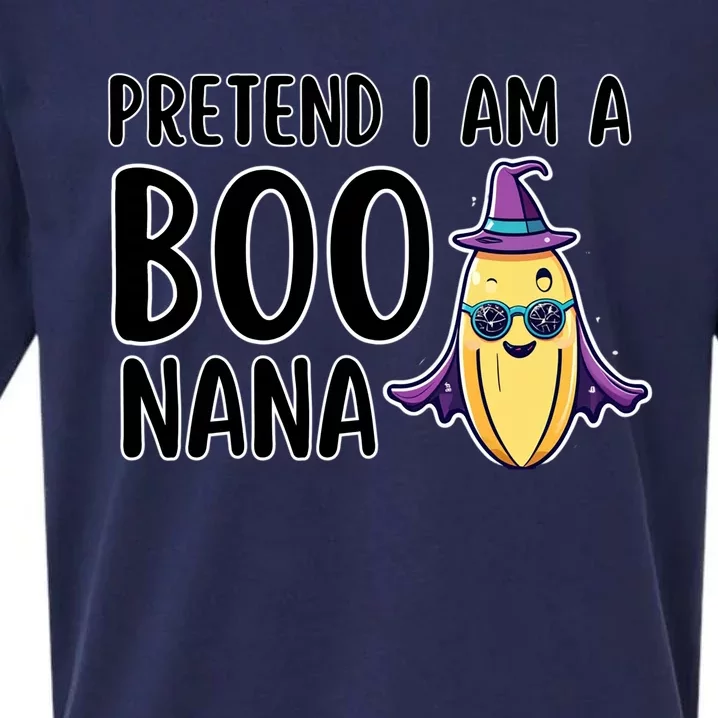 Funny Lazy Halloween Costume Boo Pretend I Am A Banana Gift Sueded Cloud Jersey T-Shirt