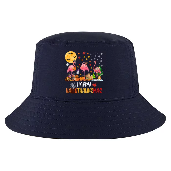 Flamingo Lover Happy Hallothanksmas Meaningful Gift Cool Comfort Performance Bucket Hat