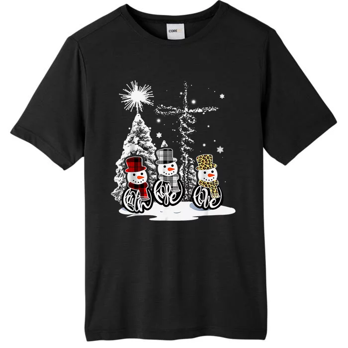 Faith Love Hope Cross Winter Snowman ChromaSoft Performance T-Shirt