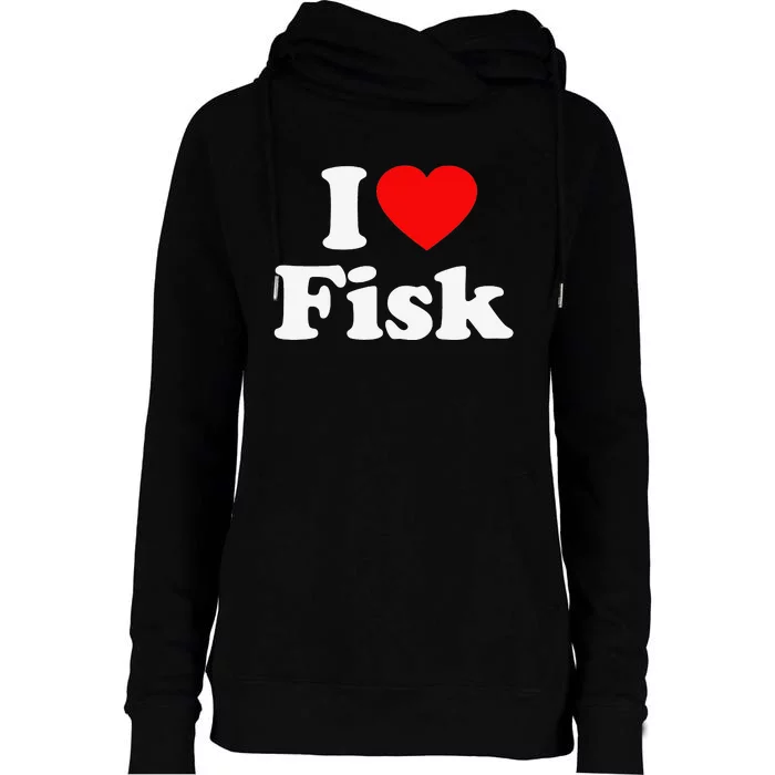 Fisk Love Heart College University @ Alumni Womens Funnel Neck Pullover Hood