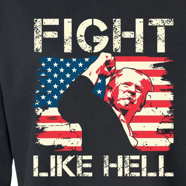 Fight Like Hell Trump Fight American Trump Stronger 2024 Cropped Pullover Crew