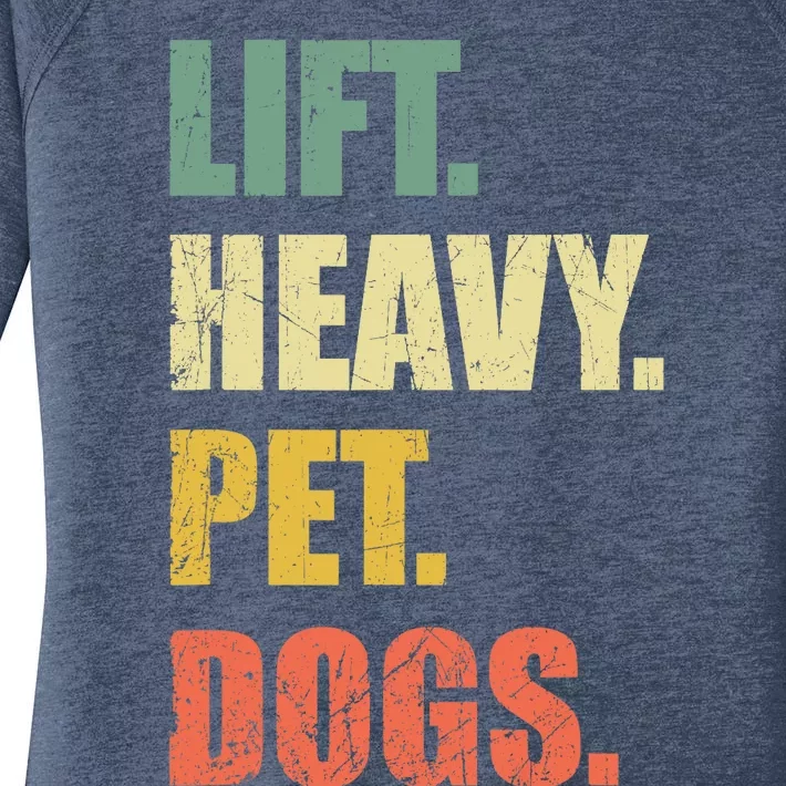 Funny Lift Heavy Pet Dogs Gym Fitness Weight Lifting Women's Perfect Tri Tunic Long Sleeve Shirt