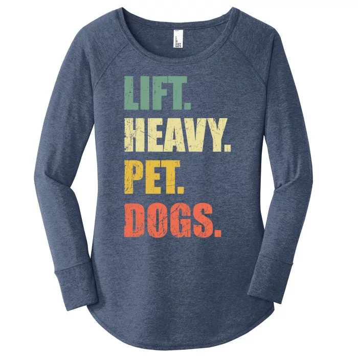 Funny Lift Heavy Pet Dogs Gym Fitness Weight Lifting Women's Perfect Tri Tunic Long Sleeve Shirt