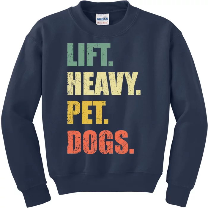 Funny Lift Heavy Pet Dogs Gym Fitness Weight Lifting Kids Sweatshirt