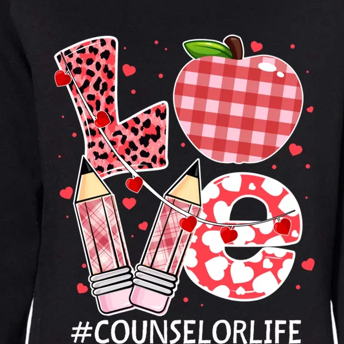 Funny Leopard Heart Love Counselor Life Valentines Day Cool Gift Womens California Wash Sweatshirt