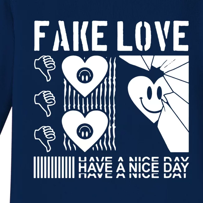 Fake Love Have A Nice Day Contemporary Baby Long Sleeve Bodysuit