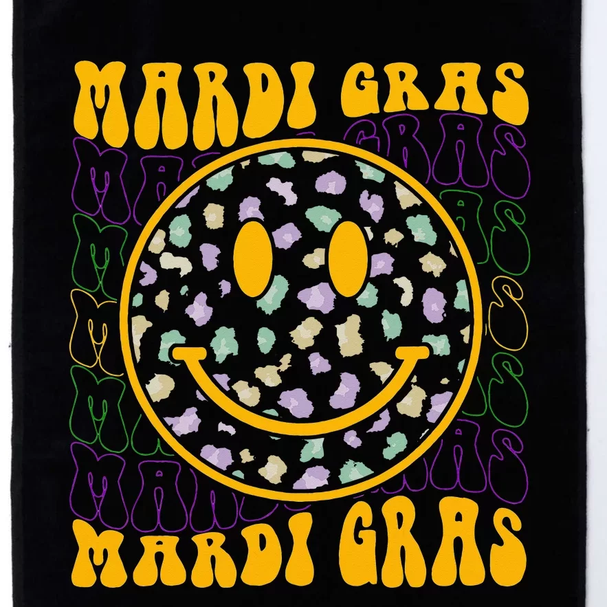 Funny Leopard Hippie Face Groovy Mardi Gras Platinum Collection Golf Towel