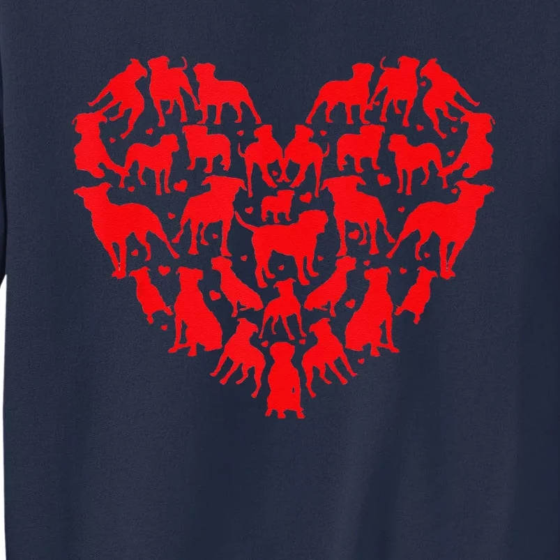 Funny Love Heart American Bulldog Valentine's Day Sweatshirt