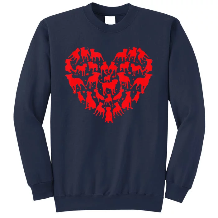 Funny Love Heart American Bulldog Valentine's Day Sweatshirt