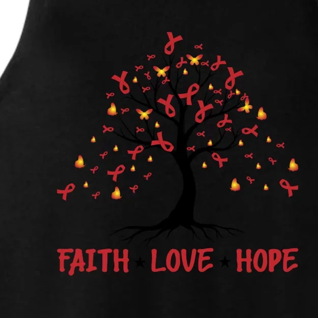 Faith Love Hope World Aids Day Cool Gift Ladies Tri-Blend Wicking Tank