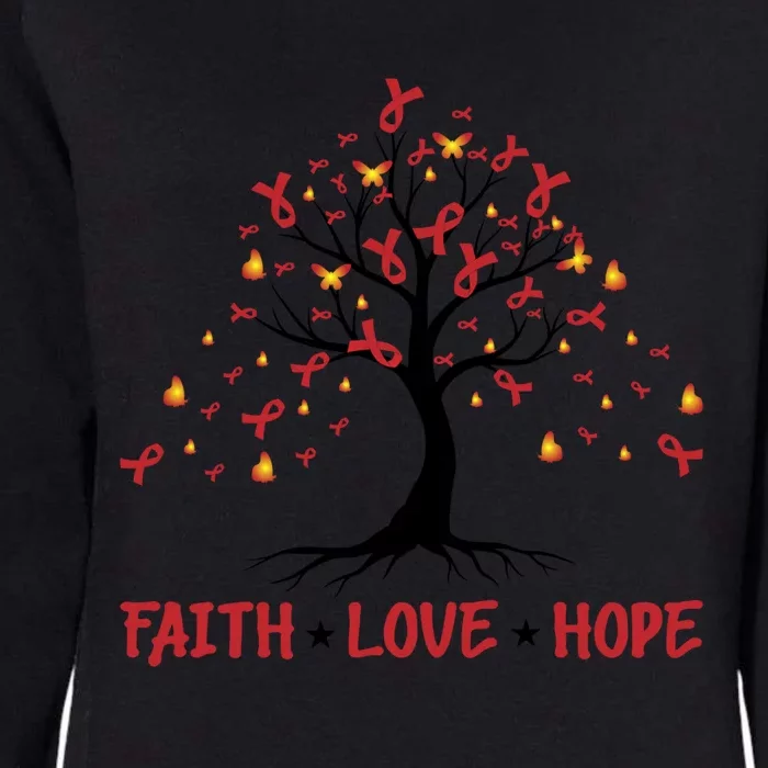 Faith Love Hope World Aids Day Cool Gift Womens California Wash Sweatshirt