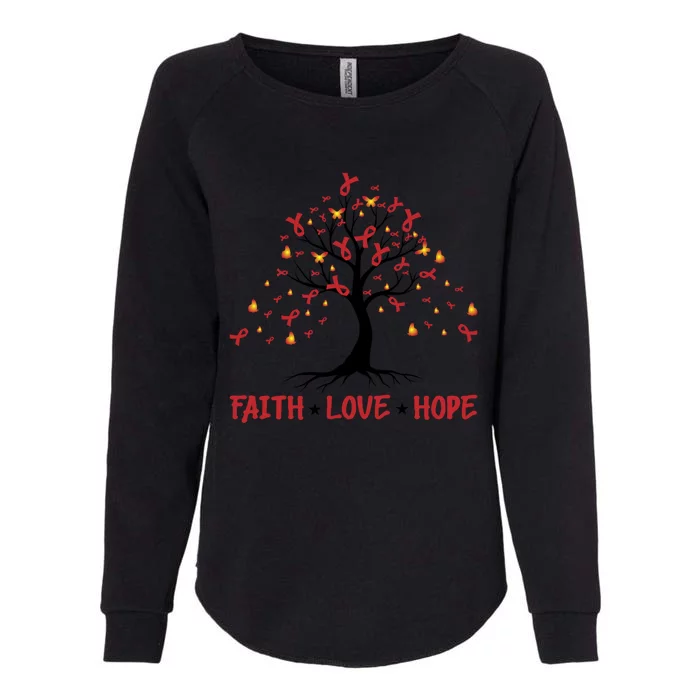 Faith Love Hope World Aids Day Cool Gift Womens California Wash Sweatshirt