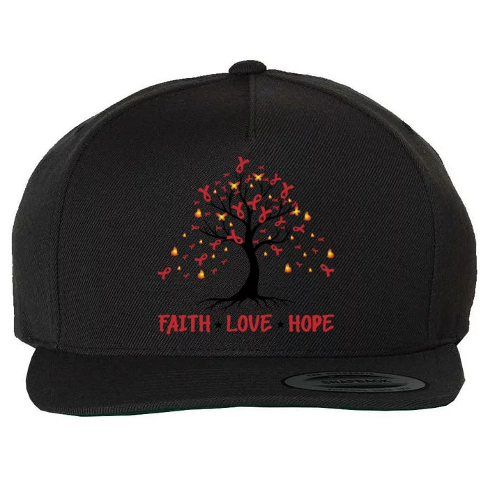 Faith Love Hope World Aids Day Cool Gift Wool Snapback Cap