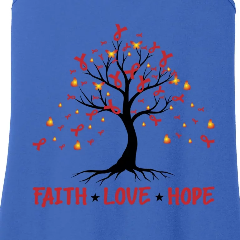 Faith Love Hope World Aids Day Cool Gift Ladies Essential Tank