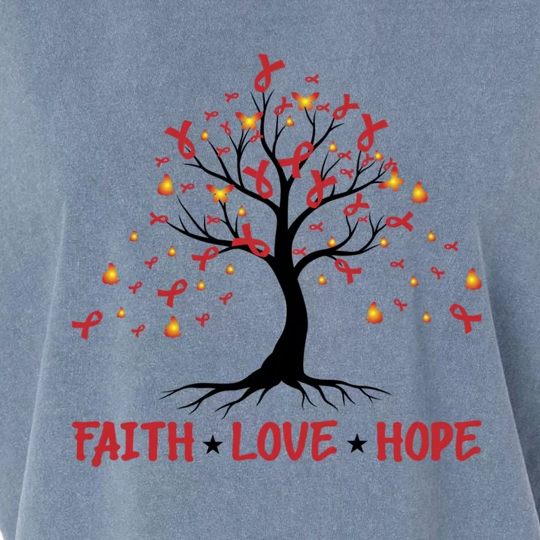 Faith Love Hope World Aids Day Cool Gift Garment-Dyed Women's Muscle Tee