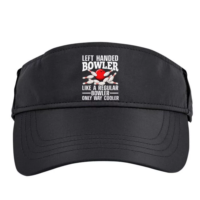 Funny Left Handed Bowler Design For Women Bowling Lovers Adult Drive Performance Visor