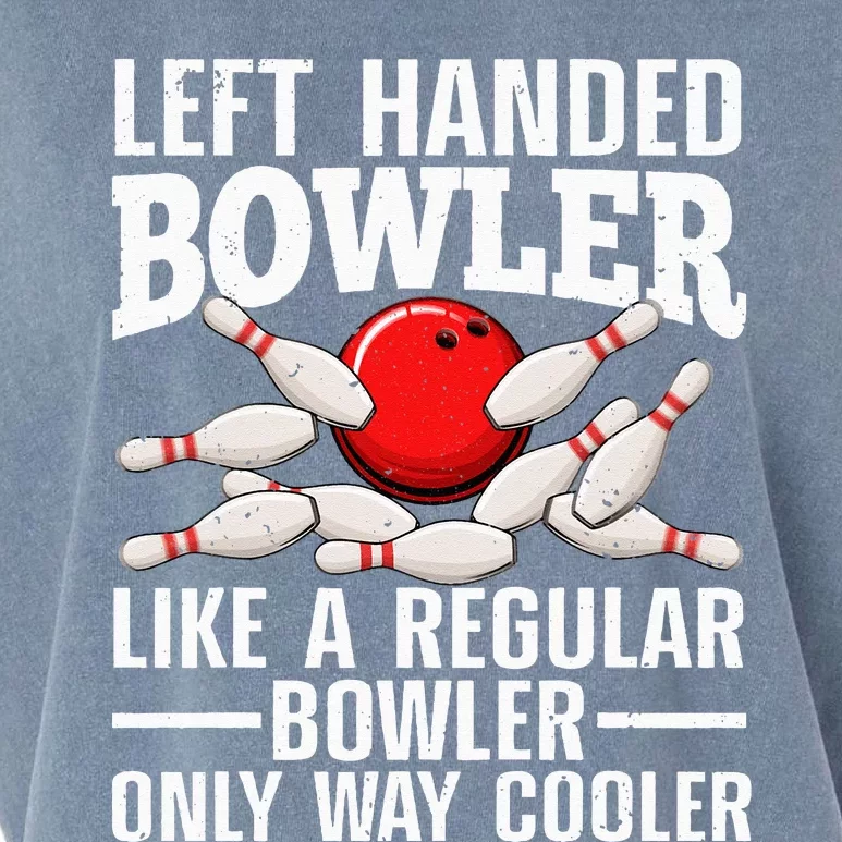 Funny Left Handed Bowler Design For Women Bowling Lovers Garment-Dyed Women's Muscle Tee