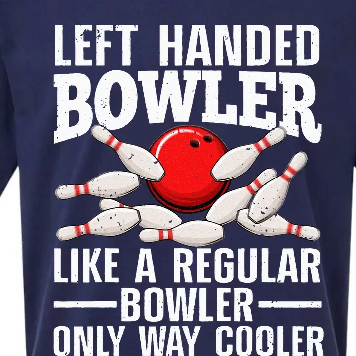 Funny Left Handed Bowler Design For Women Bowling Lovers Sueded Cloud Jersey T-Shirt