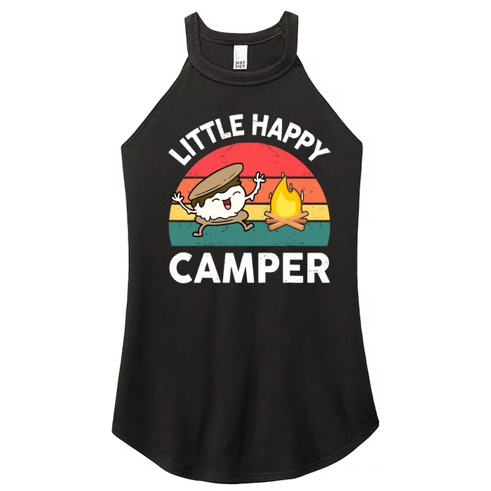 Funny Little Happy Camper Boy Girl Smore Camping Women’s Perfect Tri Rocker Tank