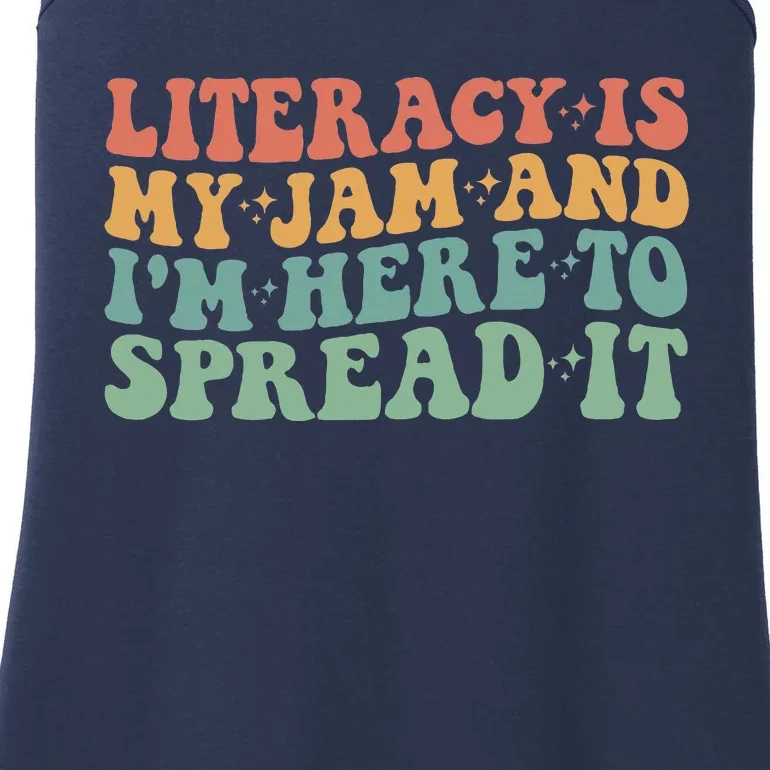 Funny Literacy Is My Jam And IM Here To Spread It Ladies Essential Tank