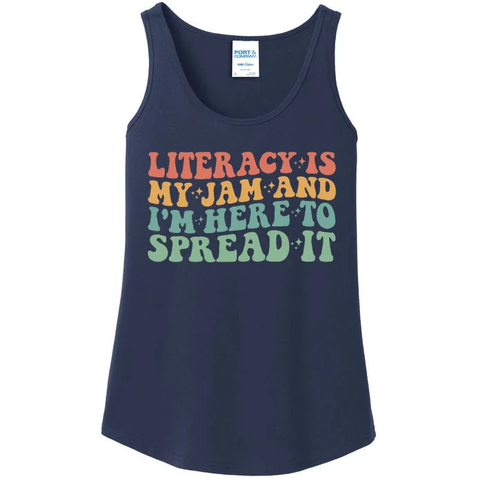 Funny Literacy Is My Jam And IM Here To Spread It Ladies Essential Tank