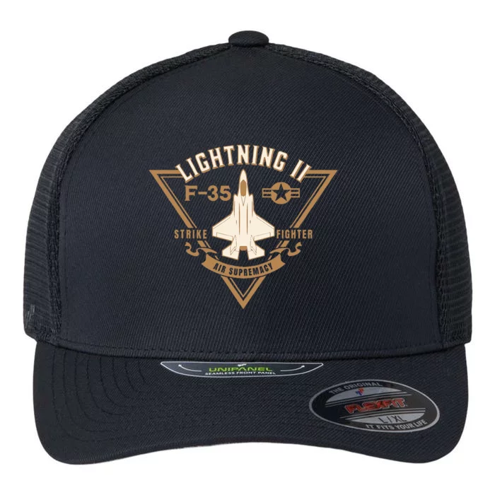 F35 Lightning Ii Jet Fighter Military Aircraft Design Flexfit Unipanel Trucker Cap