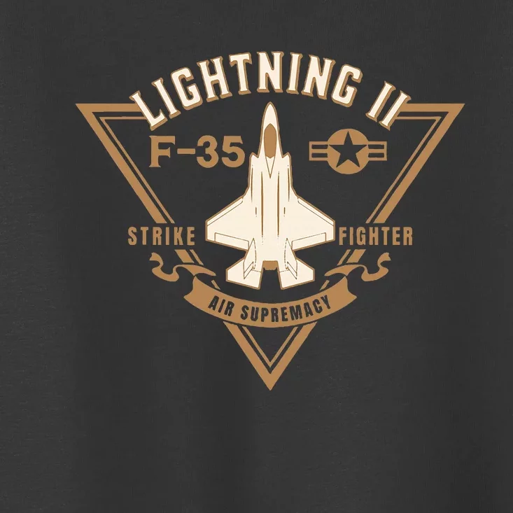 F35 Lightning Ii Jet Fighter Military Aircraft Design Toddler T-Shirt