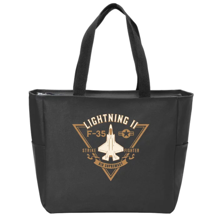 F35 Lightning Ii Jet Fighter Military Aircraft Design Zip Tote Bag