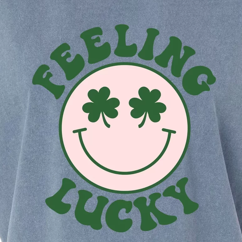 Feeling Lucky Irish Clover Happy Face Garment-Dyed Women's Muscle Tee