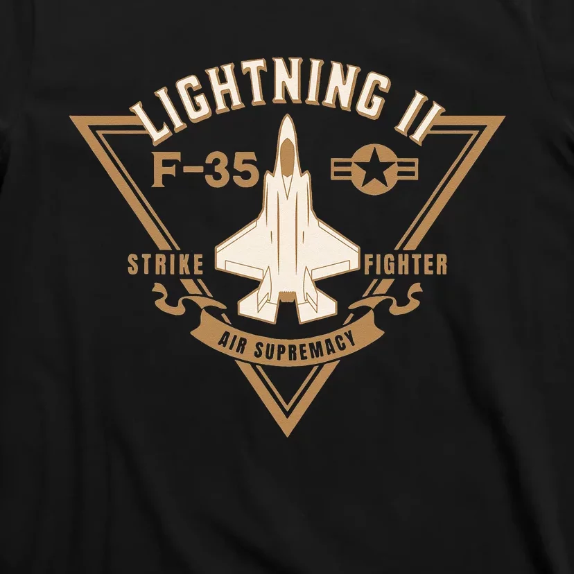 F35 Lightning II Jet Fighter Military Aircraft Design T-Shirt