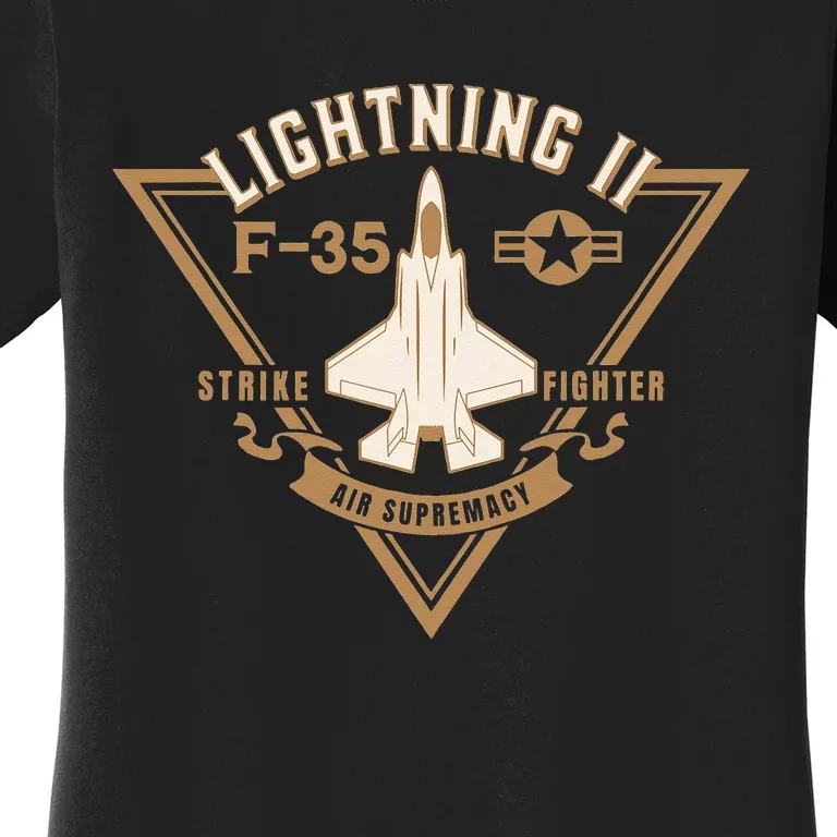 F35 Lightning II Jet Fighter Military Aircraft Design Women's T-Shirt