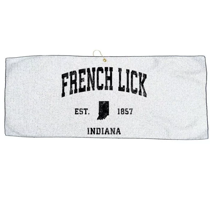 French Lick Indiana In Vintage Established Athletic Sports Design Large Microfiber Waffle Golf Towel