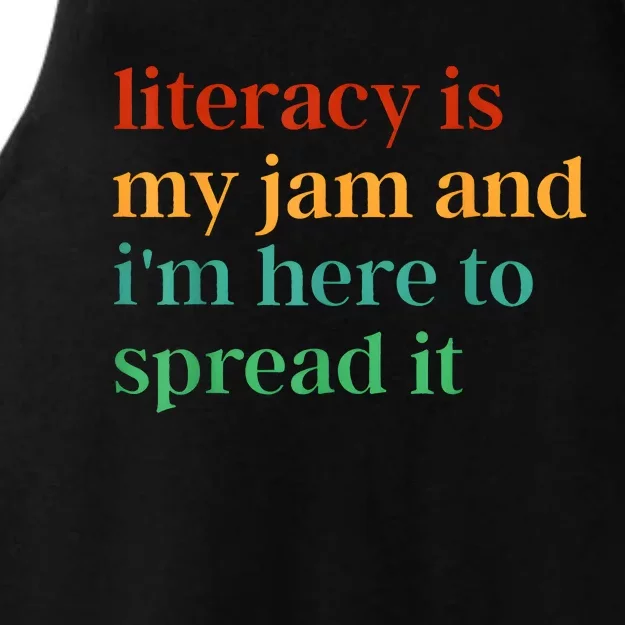 Funny Literacy Is My Jam And IM Here To Spread It Ladies Tri-Blend Wicking Tank