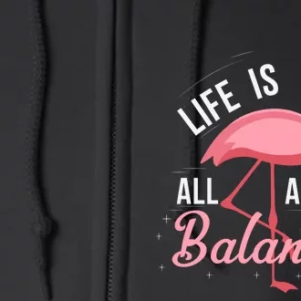 Flamingo Life Is All About Balance Full Zip Hoodie