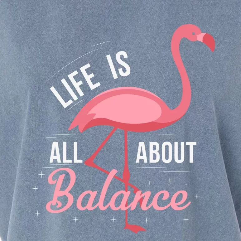 Flamingo Life Is All About Balance Garment-Dyed Women's Muscle Tee