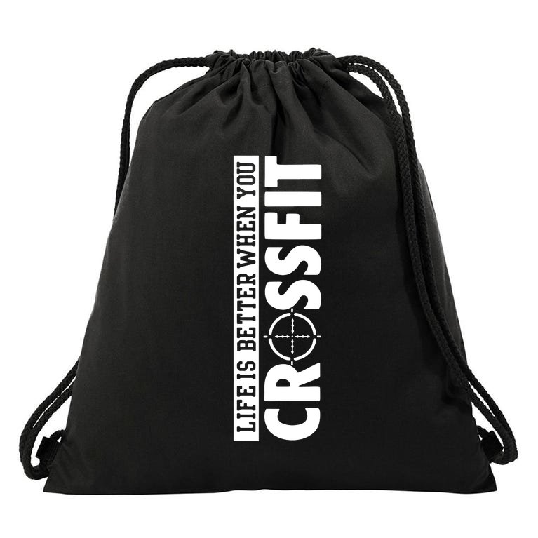 Fitness Life Is Better When You Crossfit Drawstring Bag
