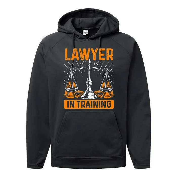 Funny Lawyer In Training Law Student School Graduation Scale Performance Fleece Hoodie