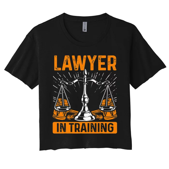 Funny Lawyer In Training Law Student School Graduation Scale Women's Crop Top Tee