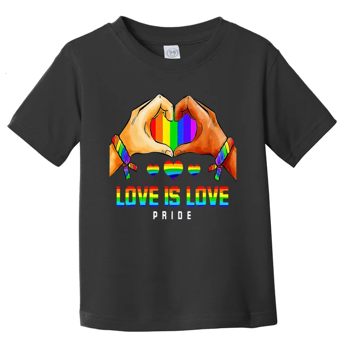 Funny Love Is Love Pride Lgb Rainbow Flag Color Toddler T-Shirt