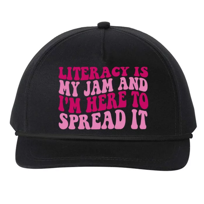 Funny Literacy Is My Jam And IM Here To Spread It Snapback Five-Panel Rope Hat